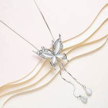 Load image into Gallery viewer, Collier Long Chain Necklaces for Women Fashion Opal Butterfly Necklaces &amp; Pendants Sweater Chain Jewelry 2022
