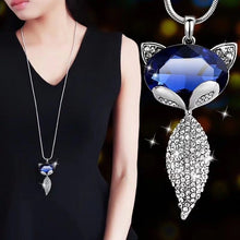 Load image into Gallery viewer, Blue Fox Crystal Long Chain Necklaces &amp; Pendants for Women Fashion Jewelry 2022
