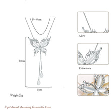 Load image into Gallery viewer, Collier Long Chain Necklaces for Women Fashion Opal Butterfly Necklaces &amp; Pendants Sweater Chain Jewelry 2022
