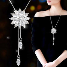 Load image into Gallery viewer, Crystal Long Necklaces for Women Fashion Snowflake Choker Necklaces &amp; Pendants Long Chain Jewelry 2022
