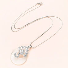 Load image into Gallery viewer, Women Silver Chain Long Necklace Collier Femme Fashion Opal Peacock Choker Necklaces &amp; Pendants Sweater Jewelry 2022

