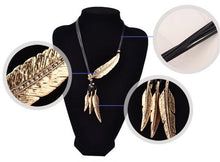 Load image into Gallery viewer, Collier Femme Feather Necklaces &amp; Pendants Rope Leather Vintage Maxi Colar For Statement Necklace Women Fashion Jewelry Bijoux 2022
