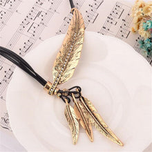 Load image into Gallery viewer, Collier Femme Feather Necklaces &amp; Pendants Rope Leather Vintage Maxi Colar For Statement Necklace Women Fashion Jewelry Bijoux 2022
