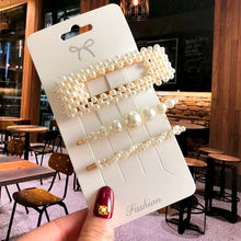 Load image into Gallery viewer, Acrylic Barrettes Headwear Pearl Hair Clip Sets For Women Fashion Geometric Hairpins Hair Accessories Headdress Girl Bobby Clip 2022
