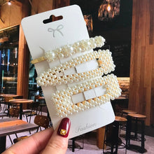 Load image into Gallery viewer, Acrylic Barrettes Headwear Pearl Hair Clip Sets For Women Fashion Geometric Hairpins Hair Accessories Headdress Girl Bobby Clip 2022
