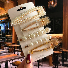 Load image into Gallery viewer, Acrylic Barrettes Headwear Pearl Hair Clip Sets For Women Fashion Geometric Hairpins Hair Accessories Headdress Girl Bobby Clip 2022
