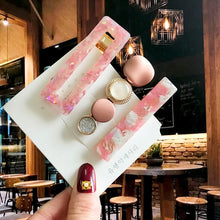 Load image into Gallery viewer, Acrylic Barrettes Headwear Pearl Hair Clip Sets For Women Fashion Geometric Hairpins Hair Accessories Headdress Girl Bobby Clip 2022
