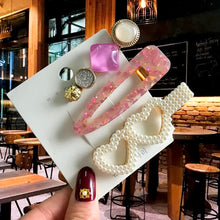 Load image into Gallery viewer, Acrylic Barrettes Headwear Pearl Hair Clip Sets For Women Fashion Geometric Hairpins Hair Accessories Headdress Girl Bobby Clip 2022
