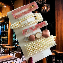 Load image into Gallery viewer, Acrylic Barrettes Headwear Pearl Hair Clip Sets For Women Fashion Geometric Hairpins Hair Accessories Headdress Girl Bobby Clip 2022
