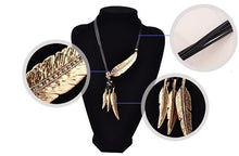 Load image into Gallery viewer, Collier Femme Feather Necklaces &amp; Pendants Rope Leather Vintage Maxi Colar For Statement Necklace Women Fashion Jewelry Bijoux 2022
