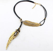 Load image into Gallery viewer, Collier Femme Feather Necklaces &amp; Pendants Rope Leather Vintage Maxi Colar For Statement Necklace Women Fashion Jewelry Bijoux 2022
