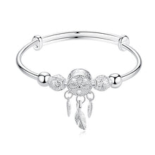 Load image into Gallery viewer, Adjustable 925 Sterling Silver Dreamcatcher Tassel Feather Round Bead Charm Bracelet &amp;Bangle For Women Elegant Jewelry sl209 2022
