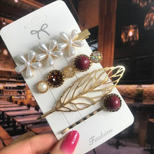 Load image into Gallery viewer, Leaf Pearl Acrylic Hair Clips Set Barrettes for Women 2022
