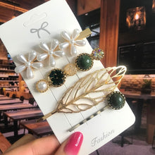 Load image into Gallery viewer, Leaf Pearl Acrylic Hair Clips Set Barrettes for Women 2022
