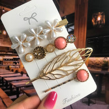 Load image into Gallery viewer, Leaf Pearl Acrylic Hair Clips Set Barrettes for Women 2022
