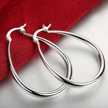 Load image into Gallery viewer, 100% 41MM 925 Sterling Silver Smooth Circle Big Hoop Earrings For Women Lady Fashion Charm High Quality Wedding Jewelry Gift 2022
