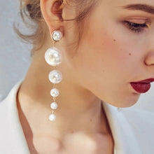 Load image into Gallery viewer, Long Dangle Earrings for Women 2021 Fashion Full Crystal Simulated Pearl Tassel Drop Earring Vintage Gold Brincos Jewelry 2022
