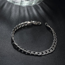 Load image into Gallery viewer, Hot 925 sterling silver Bracelets 6MM Flat sideways chain for women Wedding party fine Christmas Gifts fashion Jewelry 2022
