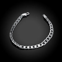 Load image into Gallery viewer, Hot 925 sterling silver Bracelets 6MM Flat sideways chain for women Wedding party fine Christmas Gifts fashion Jewelry 2022
