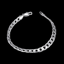 Load image into Gallery viewer, Hot 925 sterling silver Bracelets 6MM Flat sideways chain for women Wedding party fine Christmas Gifts fashion Jewelry 2022
