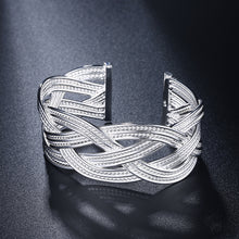 Load image into Gallery viewer, 925 Sterling Silver Bracelets for Women elegant Braided wire bangle Fashion Wedding Party Christmas Gift Girl student Jewelry 2022
