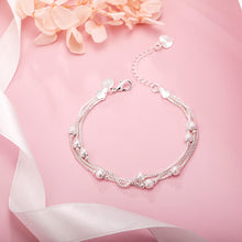 Load image into Gallery viewer, Hot sale  925 sterling Silver Geometry beads Chain Bracelet for Women Fashion Wedding Fine Jewelry Christmas Gift 8inches 2022
