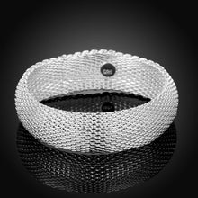 Load image into Gallery viewer, Hot 925 Sterling Silver Bracelets for Women fine Round net bangle Fashion Wedding Party Christmas Gifts Girl student Jewelry 2022
