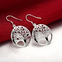 Load image into Gallery viewer, Hot Women Jewelry sets 925 sterling Silver Fine Retro Round tree Pendant necklace earrings Fashion Party wedding Holiday gifts 2022
