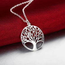 Load image into Gallery viewer, Hot Women Jewelry sets 925 sterling Silver Fine Retro Round tree Pendant necklace earrings Fashion Party wedding Holiday gifts 2022
