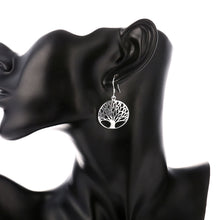 Load image into Gallery viewer, Hot Women Jewelry sets 925 sterling Silver Fine Retro Round tree Pendant necklace earrings Fashion Party wedding Holiday gifts 2022
