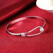 Load image into Gallery viewer, Hot new 925 Sterling Silver Bracelets for Women fine elegant flower bangle adjustable Jewelry Fashion Party Gifts Girl student 2022
