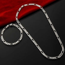 Load image into Gallery viewer, Noble new arrive 925 Sterling silver 4MM chain for men Women Bracelet Necklace jewelry set lady Christma gifts charms wedding 2022
