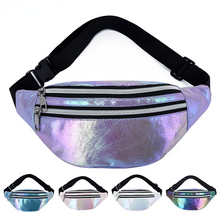 Load image into Gallery viewer, 1PC New Holographic Fanny Pack Hologram Waist Bag Laser PU Beach Travel Banana Hip Bum Zip Waist Bags Women Belt Bag for Girls 2022
