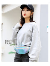 Load image into Gallery viewer, 1PC New Holographic Fanny Pack Hologram Waist Bag Laser PU Beach Travel Banana Hip Bum Zip Waist Bags Women Belt Bag for Girls 2022
