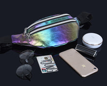 Load image into Gallery viewer, 1PC New Holographic Fanny Pack Hologram Waist Bag Laser PU Beach Travel Banana Hip Bum Zip Waist Bags Women Belt Bag for Girls 2022
