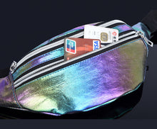 Load image into Gallery viewer, 1PC New Holographic Fanny Pack Hologram Waist Bag Laser PU Beach Travel Banana Hip Bum Zip Waist Bags Women Belt Bag for Girls 2022
