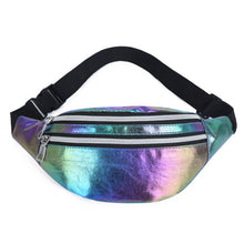 Load image into Gallery viewer, 1PC New Holographic Fanny Pack Hologram Waist Bag Laser PU Beach Travel Banana Hip Bum Zip Waist Bags Women Belt Bag for Girls 2022
