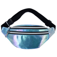 Load image into Gallery viewer, 1PC New Holographic Fanny Pack Hologram Waist Bag Laser PU Beach Travel Banana Hip Bum Zip Waist Bags Women Belt Bag for Girls 2022
