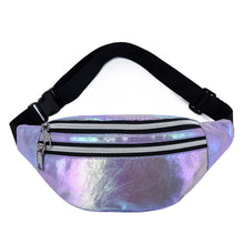 Load image into Gallery viewer, 1PC New Holographic Fanny Pack Hologram Waist Bag Laser PU Beach Travel Banana Hip Bum Zip Waist Bags Women Belt Bag for Girls 2022
