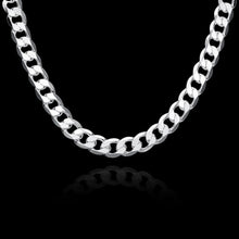 Load image into Gallery viewer, Charm Fine 925 sterling Silver Bracelets necklace Jewelry set for men classic 12MM Chain 18/20/22/24/26/28/30 inch Fashion Party 2022
