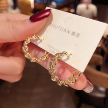 Load image into Gallery viewer, Simple Chain Earrings Ring Gold Color Metal Round Hoop Earrings Fashion Circle Hoops Statement Earrings for Women Party Jewery 2022
