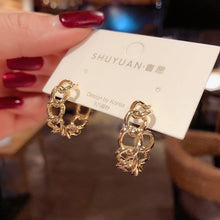 Load image into Gallery viewer, Simple Chain Earrings Ring Gold Color Metal Round Hoop Earrings Fashion Circle Hoops Statement Earrings for Women Party Jewery 2022
