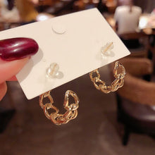 Load image into Gallery viewer, Simple Chain Earrings Ring Gold Color Metal Round Hoop Earrings Fashion Circle Hoops Statement Earrings for Women Party Jewery 2022
