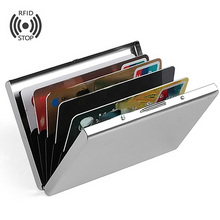 Load image into Gallery viewer, Fashion Aluminum Antimagnetic Card Holder Women Men Metal Cowhide Credit Card Business Card Holders Organizer Purse Wallet 2022
