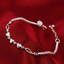 Load image into Gallery viewer, Hot new 925 sterling silver Bracelets women Wild cute heart chain fashion lady Wedding party Christmas gifts Jewelry 2022
