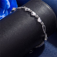 Load image into Gallery viewer, Hot new 925 sterling silver Bracelets women Wild cute heart chain fashion lady Wedding party Christmas gifts Jewelry 2022
