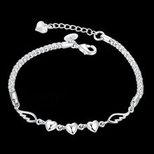 Load image into Gallery viewer, Hot new 925 sterling silver Bracelets women Wild cute heart chain fashion lady Wedding party Christmas gifts Jewelry 2022

