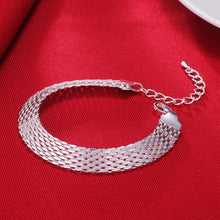 Load image into Gallery viewer, New fine 925 sterling silver Net chain Bracelets necklaces for women korean fashion party wedding accessories jewelry sets gifts 2022
