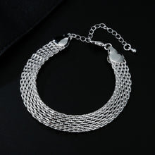 Load image into Gallery viewer, New fine 925 sterling silver Net chain Bracelets necklaces for women korean fashion party wedding accessories jewelry sets gifts 2022
