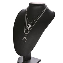Load image into Gallery viewer, New Fashion Retro Moon World Map Circle Pendant Multilayer Gold Colodr Necklace Party Charm Jewelry Accessories For Women 2022
